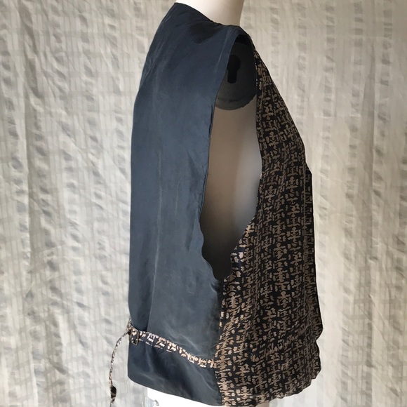 Vintage 100% Silk Montage Pour Homme vest - Picture 2 of 5